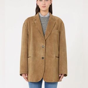 NovaLuxe Suede Blazer Tan , Size XL